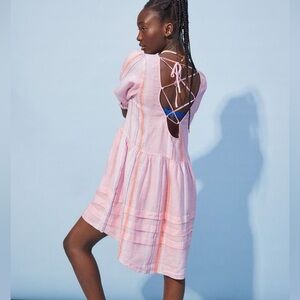 lemlem X H&M Short Pink Linen Dress NWT